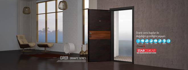 Входни врати Granite с гранит и аларма