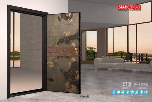 Входни врати Stone с камък и аларма