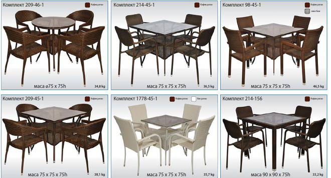 Градински маси от ратан