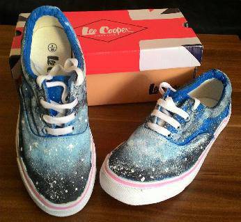 Ръчно рисувани гуменки „Космос“ Марка Lee Cooper №38 УМАЛЕНИ!