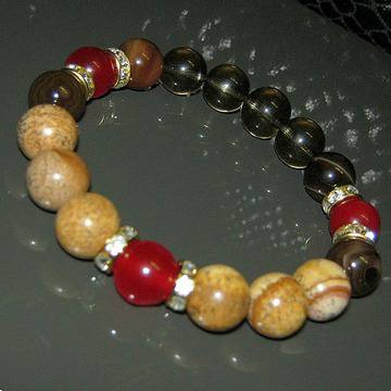 Дамска гривна от естествени камъни Ахат, Кварц и Яспис DM-366