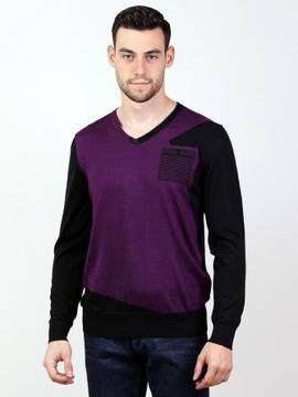 Пуловер в лилаво и черно