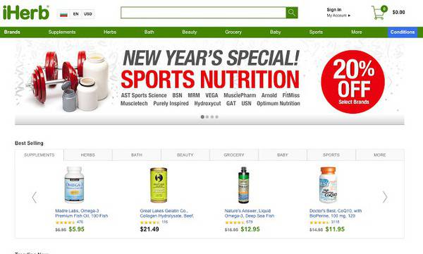 Oтстъпка 10% в iHerb до 18 Януари 2016 и безплатна доставка. Още 5$ намаление при първа поръчка с код SCR838