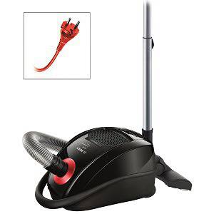 Прахосмукачка с торба Bosch BGB45330, 5 л, Телескопична метална тръба, 650 W, Филтър HEPA, SilentClean Premium, Черна