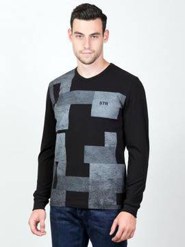 Черна блуза с щампа