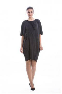 Стилна рокля в цвят графит