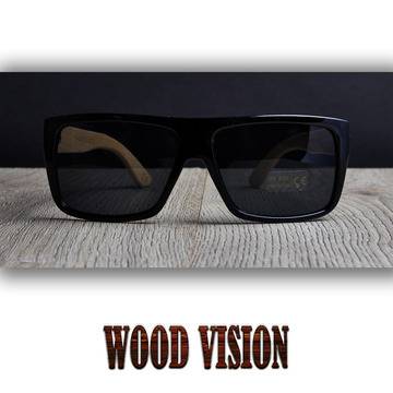 Правоъгълни слънчеви очила с бамбукови дръжки – Wood Vision
