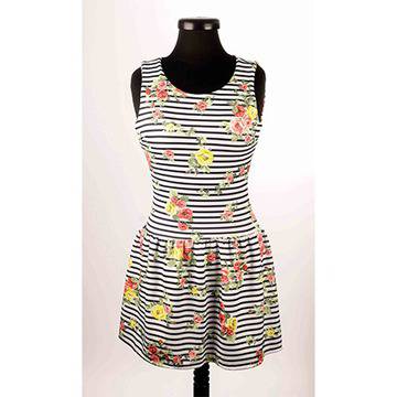 Рокля раирана с рози