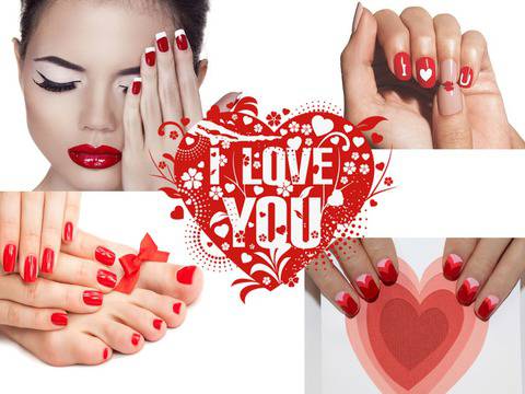 Маникюр за Свети Валентин 2016