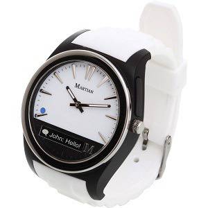 Намаление-37%! Часовник Smartwatch Martian Notifier, Силиконова каишка, Бял