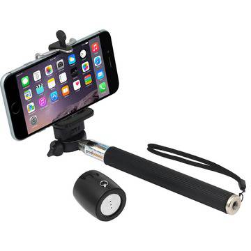 Selfie Stick MusicMan NANO Soundstation BT-X12, Bluetooth, Преносима тонколона, Черен.