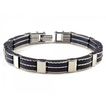 MDK5001 Мъжка гривна от стомана и силикон