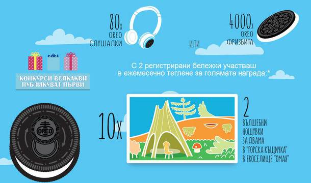 Конкурси всякакви: Спечелете 10 почивки в „Омая“, 80 бр. Oreo слушалки и 4000 бр. Oreo фризбита