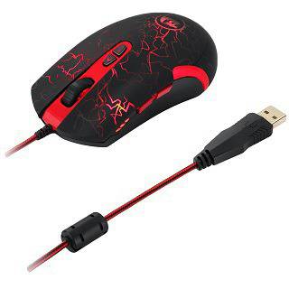 Лазерна мишка Redragon LavaWolf, 3500 DPI, Черна