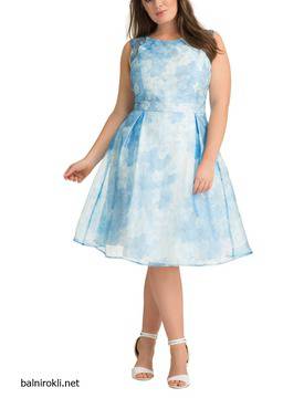 Елегантна КЪСА Синя КОКТЕЙЛНА РОКЛЯ Макси Размери