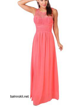 Дълга Официална Рокля Коралов Цвят