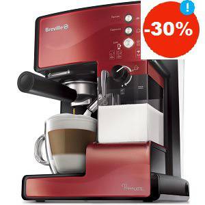 Еспресо машина Breville Prima Latte VCF046X-01, Функция разпенване на млякото, Функция Cappuccino, Самопочистване, 15 бара,…