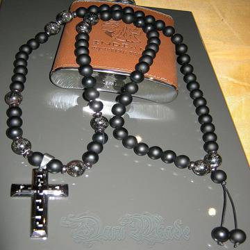 Мъжки гердан от естествени камъни Оникс и Яспис – DM-1010