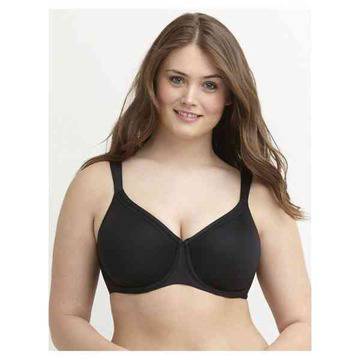 85E, 2 броя минимизиращи сутиени в черно, мека чашка с банел, размер 85Е, марка Skin to skin