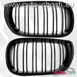 Черни решетки М3 с двойни ребра за BMW Е46. M3 бъбреци за BMW Е46.