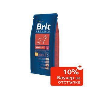 Храна за кучета Brit Premium Dry Adult L, 15 кг