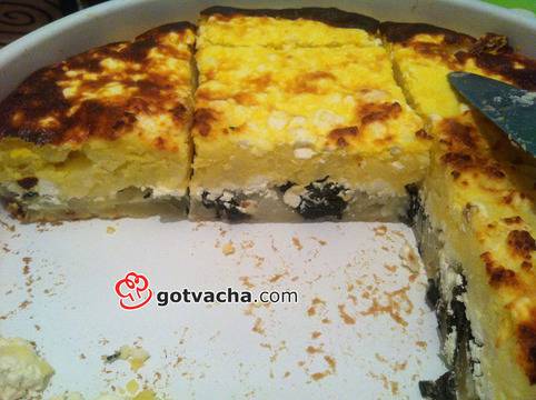 Огретен със спанак и картофи