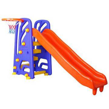 Детска пластмасова Пързалка с баскетболен кош