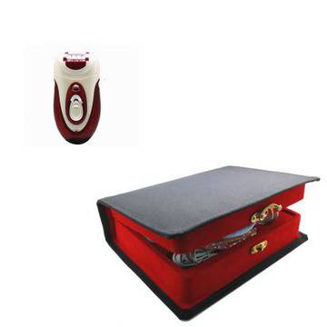 Луксозен безжичен епилатор Velvet Weapon 3 в 1 с акумулаторна батерия в луксозна опаковка, червено и бяло