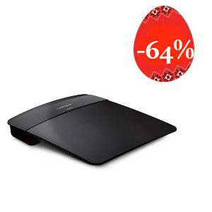 Двубандов бежичен рутер Linksys E1200, 300 Mbps, Wireless-N – ОТСТЪПКА 64% Бързина на безжичната връзка: Linksys E1200…