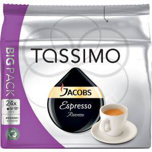 Капсули Jacobs Tassimo Ristretto, Еспресо с богат вкус и наситен аромат, 24 капсули, 192 гр