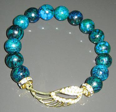 Дамска гривна от естествени камъни Хризокола – DM-2201