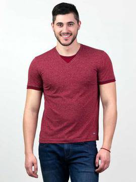 Блуза с къс ръкав в бордо