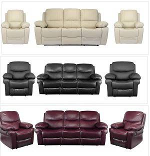 Комплект Kring Royal Канапе, Естествена кожа, Бежово, 220 x 98 x 100 cм с 2 фотьойла 107 x 98 x 100 cм