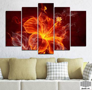 Декоративно пано за стена с огнена китайска роза – HD-282