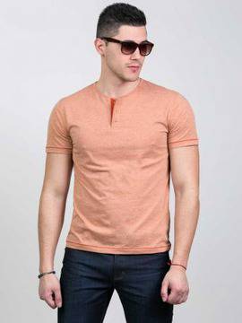 Мъжка блуза с къс ръкав в оранжево