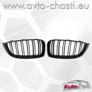 Черни решетки М4 с двойни ребра за BMW 4 F32. M4 бъбреци за BMW 4 F32
