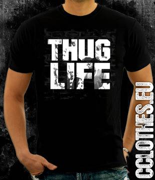 Черна тениска „Thug Life 2Pac“