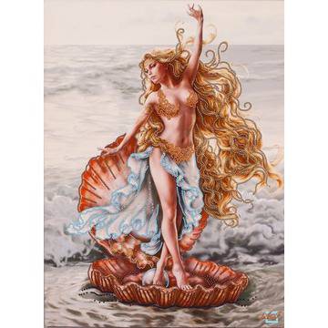 Диамантен гоблен БОГИНЯТА НА ЛЮБОВТА ВЕНЕРА СЕ РАЖДА ОТ ВЪЛНИТЕ