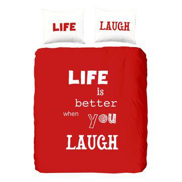 Спален комплект 4754-P, Laugh, Good Morning, 100% Памук, Червен