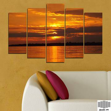 Декоративно пано за стена от 5 части – Морски залез – HD-541