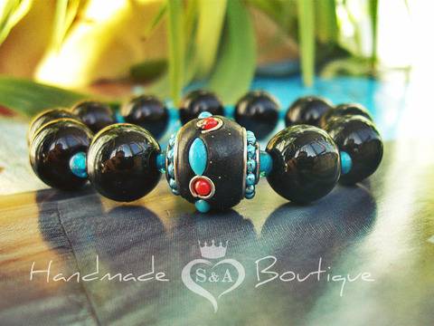 Стилно Черно Бижу Beautiful Mind