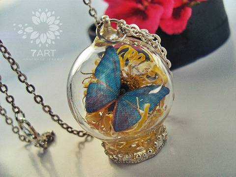 Семпъл Модел Колие Blue Butterfly