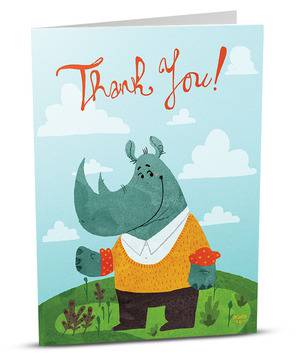 Картички – iGreet – картички с добавена реалност – Интерактивна Картичка с Носорог – Благодаря ти! – Доставка на Букети в…