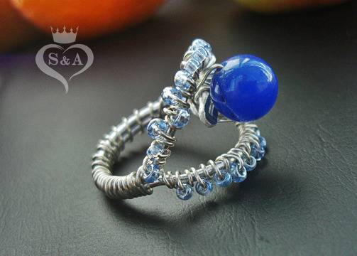 Пръстен с форма на сърце Blue Heart