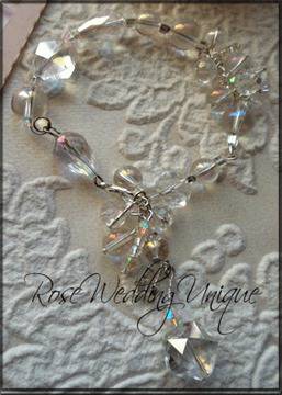 Дизайнерска Гривна от Сваровски кристали Crystal White