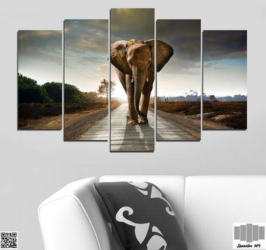 Декоративно пано за стена с изображение на слон – HD-038