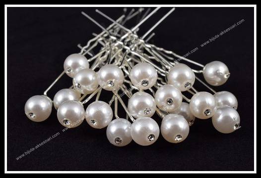 Сватбени фуркети за коса с перла и нежно камъче кристал