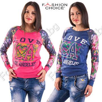 Дамска блуза Los Angeles в два свежи десена за есента