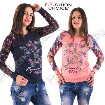 Дамска блуза с изобразена Айфеловата кула в два десена