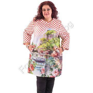 Уникално макси палто с красив пейзаж за есенния сезон